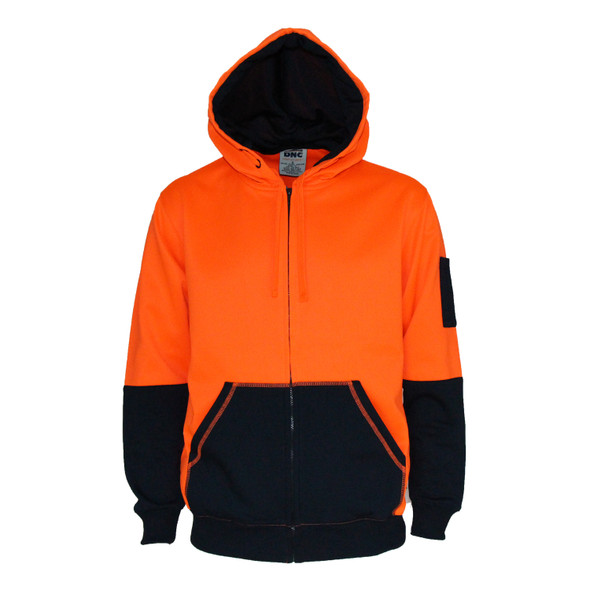 DNC Hivis 2 tone full zip super fleecy hoodie 3722