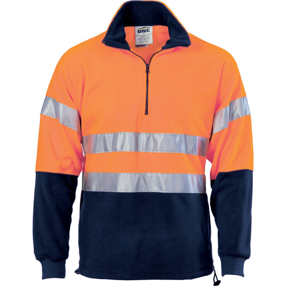 DNC HiVis Two Tone 1/2 Zip Polar Fleece with CSR R/Tape 3829