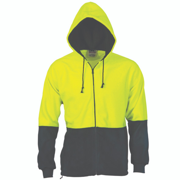 DNC HiVis Two Tone Full Zip Polar Fleece Hoodie 3927