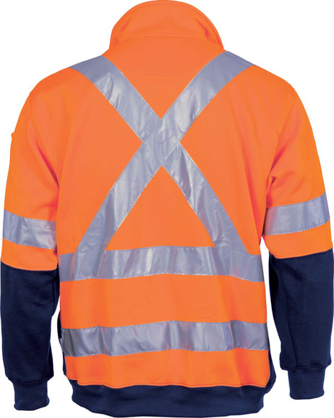 DNC HiVis 1/2 Zip Fleecy with ‘X’ Back & additional Tape on Tail 3930