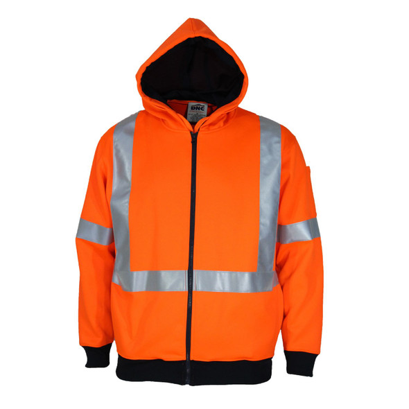 DNC Hi-Vis Full Zip “X” Back Fleecy Hoodie 3935