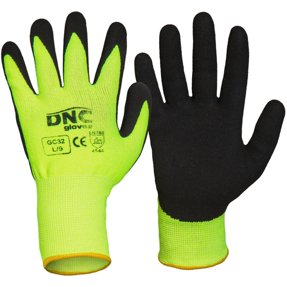 DNC HiVis Cut5 - Nitrile Sandy Finish GC32