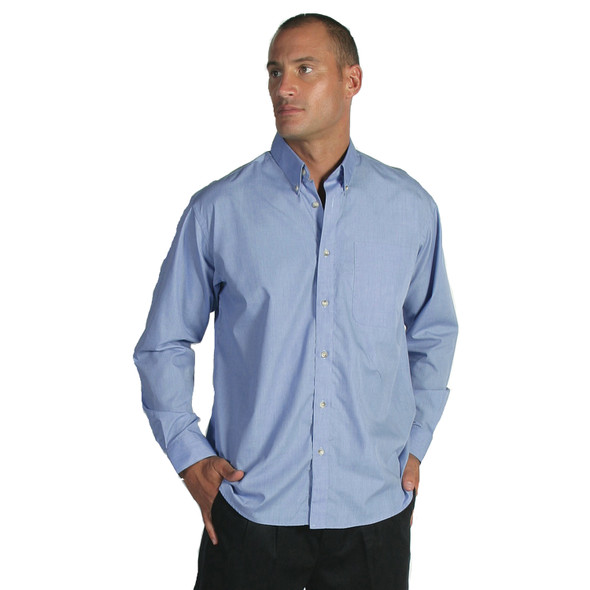 DNC Polyester Cotton Chambray Business Shirt - Long Sleeve 4122