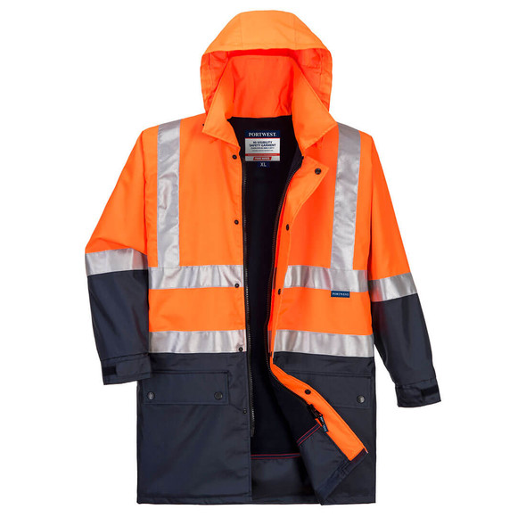 MJ208 - Hi-Vis Polar Fleece Lined Rain Jacket with Tape