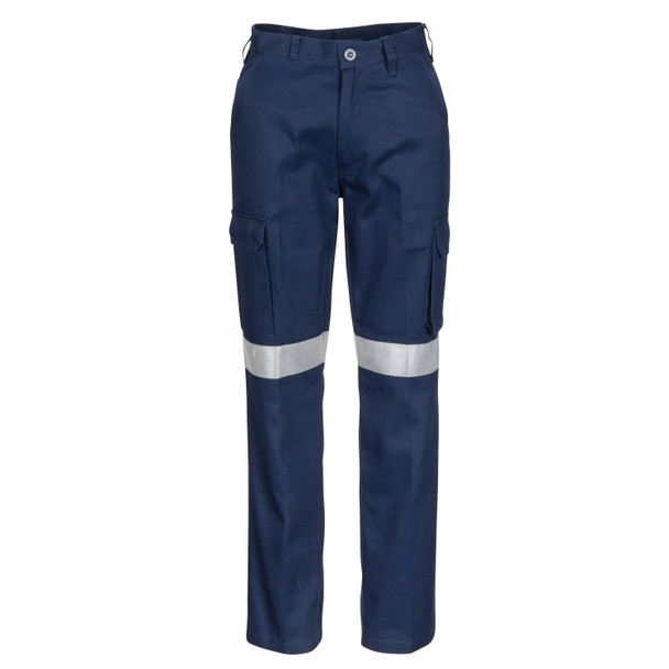 DNC Ladies Cotton Drill Cargo Pants with 3M Reflective Tape 3323