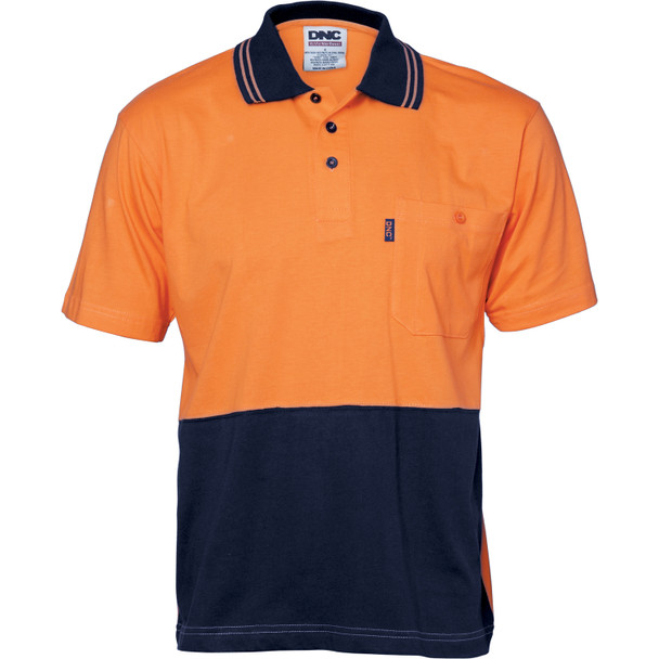 DNC HiVis Cool-Breeze Cotton Jersey Polo Shirt with Under Arm Cotton Mesh - S/S 3845