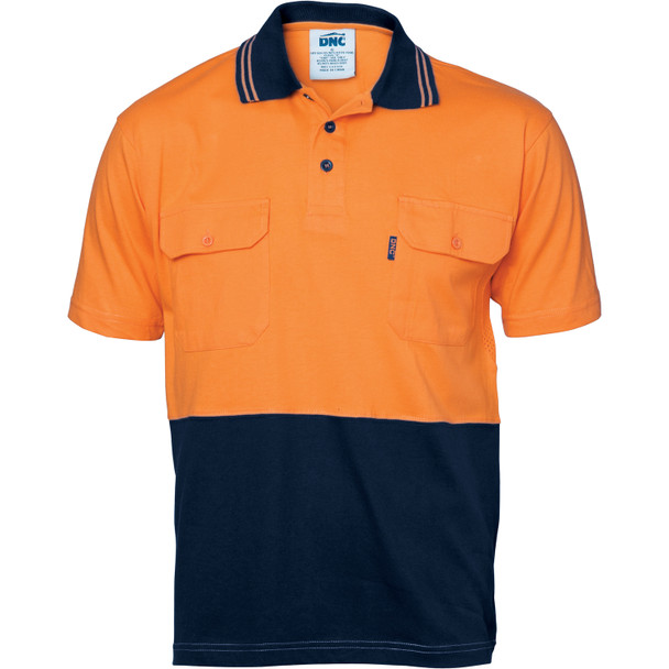 DNC HiVis Cool-Breeze 2 Tone Cotton Jersey Polo Shirt with Twin Chest Pocket - S/S 3943