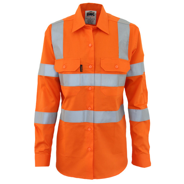 DNC Ladies HiVis L/W Cotton VIC Rail CSR Shirt 3742