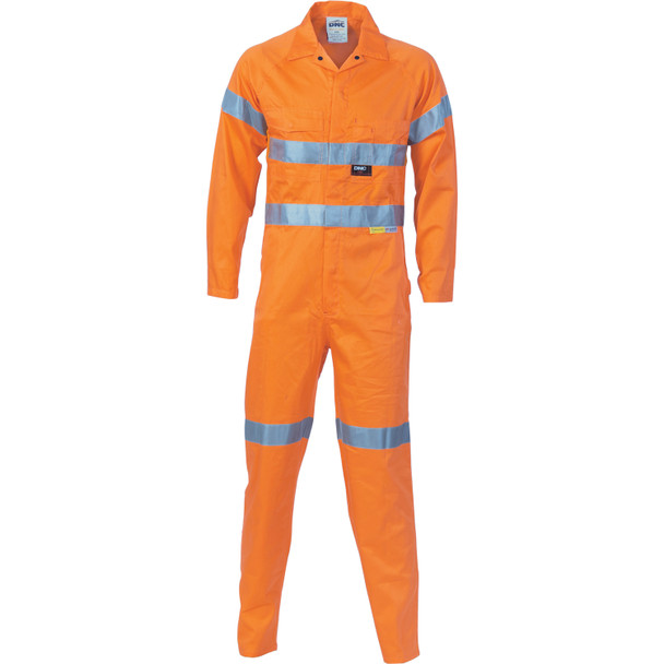DNC HiVis Cool-Breeze Orange L.Weight Cott on Coverall with 3M R/Tape 3956