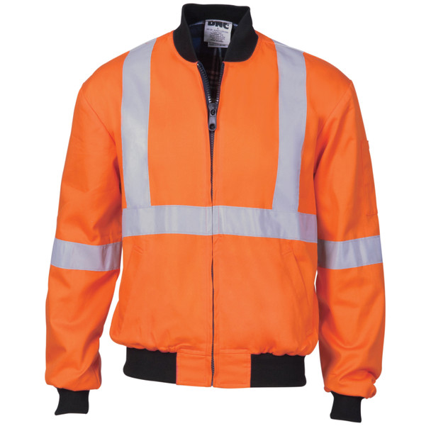 DNC HiVis Cotton Bomber Jacket with ‘X’ Back & additional CSR R/Tape below 3759