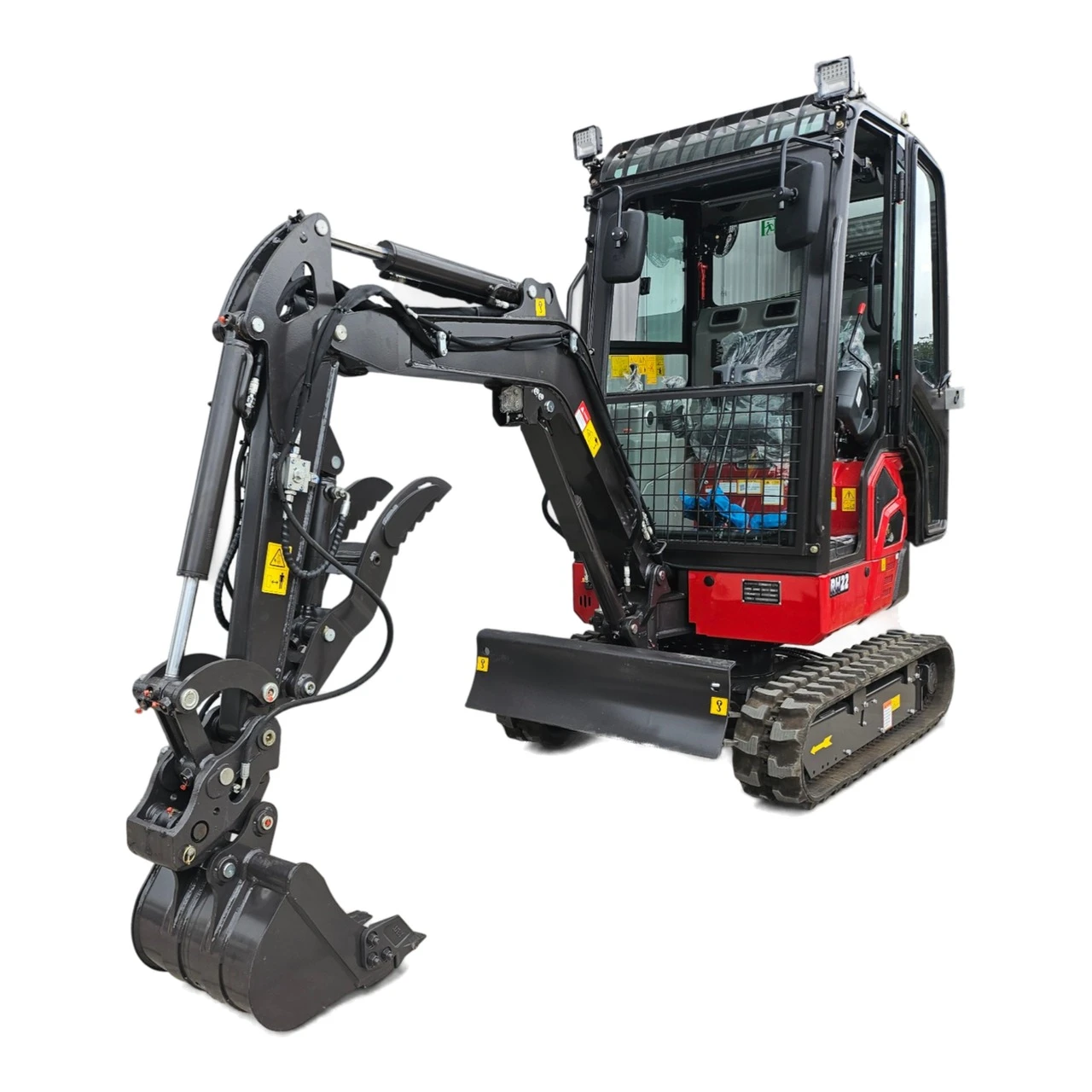 Rhinoceros RH22B Mini Excavator 2 Ton Kubota Diesel Enclosed Cab Swing Boom Heavy Duty Chinese Mini Excavator - main view