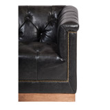 Jaxson Swivel Chair-Distressed Black Leather