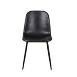 Norwich Distressed Black Leather Dining Chair