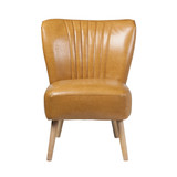 Maxwell Leather Scalloped Occasional Chair