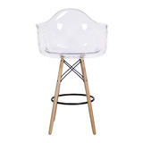 Molded Mid-Century Counter Stool, Clear ABS Plastic