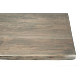 Live Edge Slab Dining Table 72" Grey Wash + Matte Black