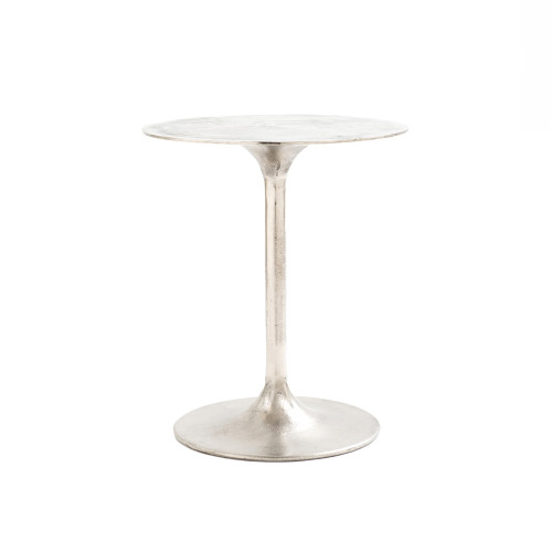 Marlow Tulip Side Table, Raw Nickel