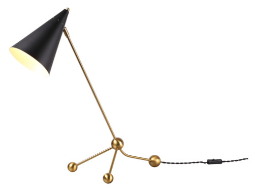 Illuminate Brass Desk Lamp - Matte Black