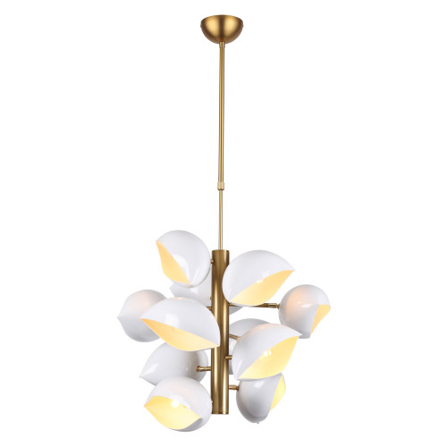 Modern Shell Cluster Chandelier - Glossy White