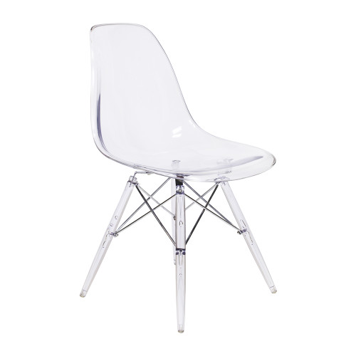 Molded Midcentury Style Side Chair - Clear Seat and Legs