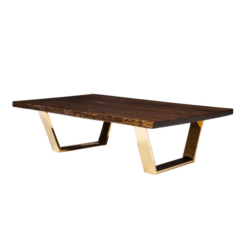 Jacobean Finish Live Edge North American Walnut Coffee Table, 60"