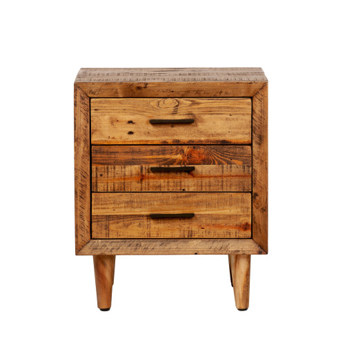 Reclaimed Pine Three Drawer Nightstand