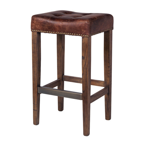 Ash Bar Stool in Vintage Brown Leather
