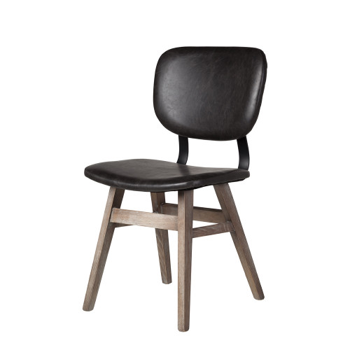 Sloan Side Chair in Vintage Black Leather