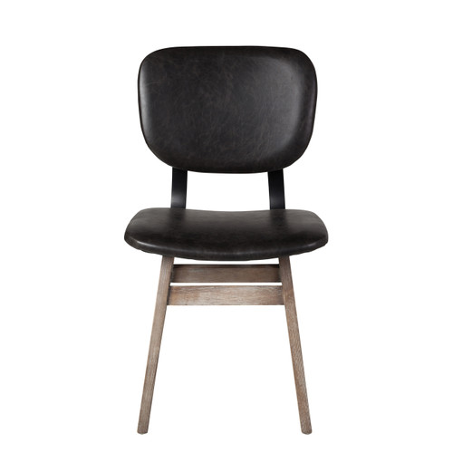 Sloan Side Chair in Vintage Black Leather