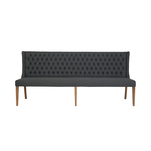 Montmartre Banquette Dining Bench 90" - Charcoal Grey