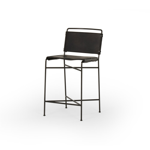 Irondale Wharton Counterstool in Distressed Black
