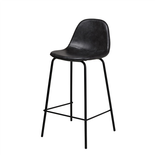 SMART BAR STOOL IN BLACK LEATHER