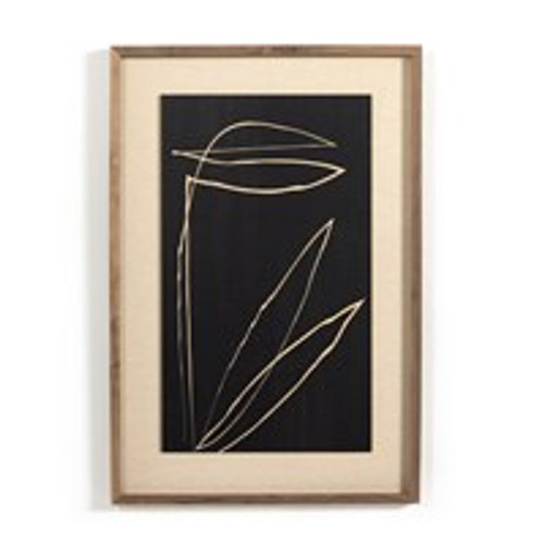 Abstract Botanic Line Drawing By Roseann 40.00"w x 2.50"d x 60.00"h