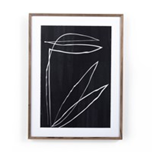 Abstract Botanic Line Drawing By Roseann  30.00"w x 2.50"d x 40.00"h