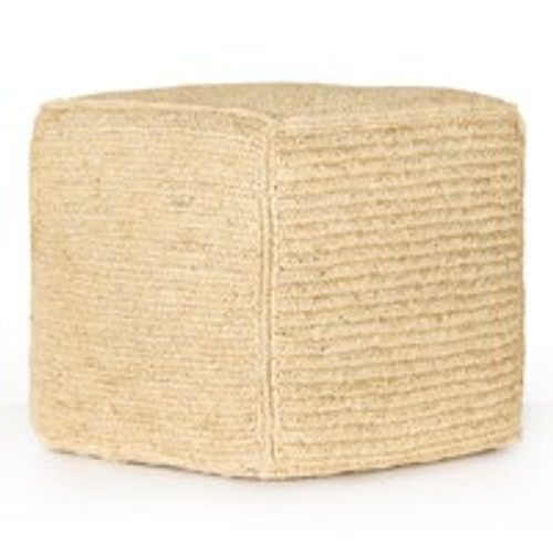 Woven Palm Pouf-Natural Palm Leaf