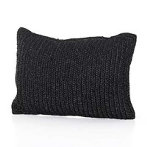 Woven Palm Pillow-Black Palm Leaf-16x24