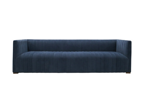 SOFT SAPPHIRE NAVY SOFA, CHANNELED