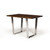 Live Edge Slab Pub Table 60" Jacobean Stain + Brushed Silver