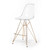 Molded Acrylic Counter Stool in Clear and Gold Finish Legs