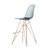 Molded Acrylic Counter Stool in Translucent Smoke and Gold Finish Legs