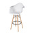 Molded Mid-Century Counter Stool, White ABS Plastic
