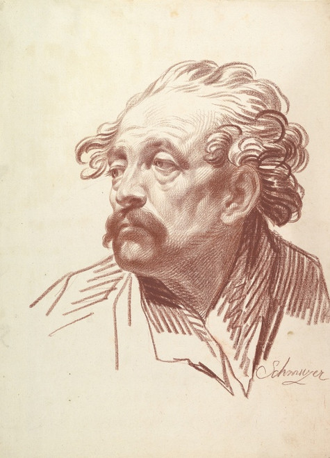 Head of a Man with a Moustache Looking Left (17651810) by Jakob Matthias Schmutzer Art Print Download