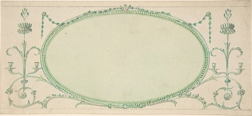 Design for a Mirror in the Form of a Horizontal Oval, Elevation (mid-18thearly 19th century) by James Wyatt Art Print Download