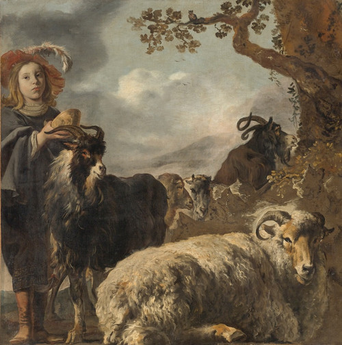 Shepherd Boy With Sheep And Goats by Jan Baptist Weenix Art Print Download