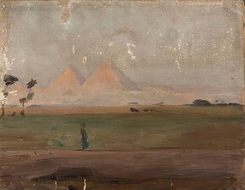 View of the pyramids. From the journey to Egypt (1903) by Jan Cigliski Art Print Download 2