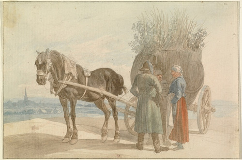 Austrian Peasants with a Horse and Cart, with a View of Vienna in the Distance (18161818) by Johann Adam Klein Art Print Download
