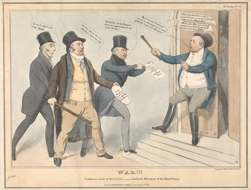 War !!! Commencement of Hostilities Combined movement of the Allied Powers. (1831) by John Doyle Art Print Download