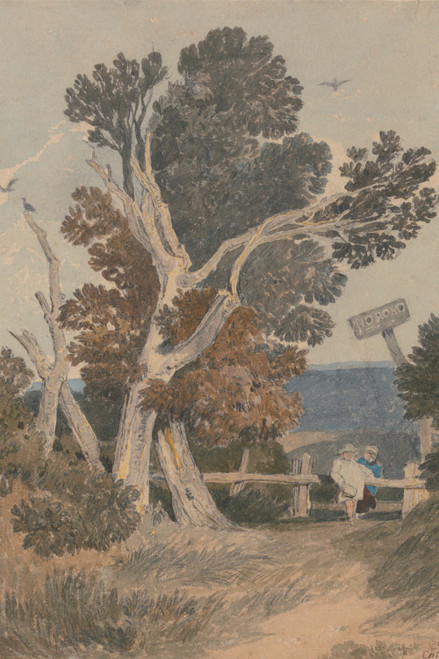 A Group of Trees by a Fence by John Sell Cotman Art Print Download
