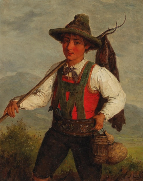 A Peasant On The Way To The Field by Josef Bche Art Print Download