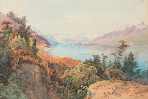 Mt McIntosh, Lake Wakatipu, Otago (1866) by Nicholas Chevalier Art Print Download